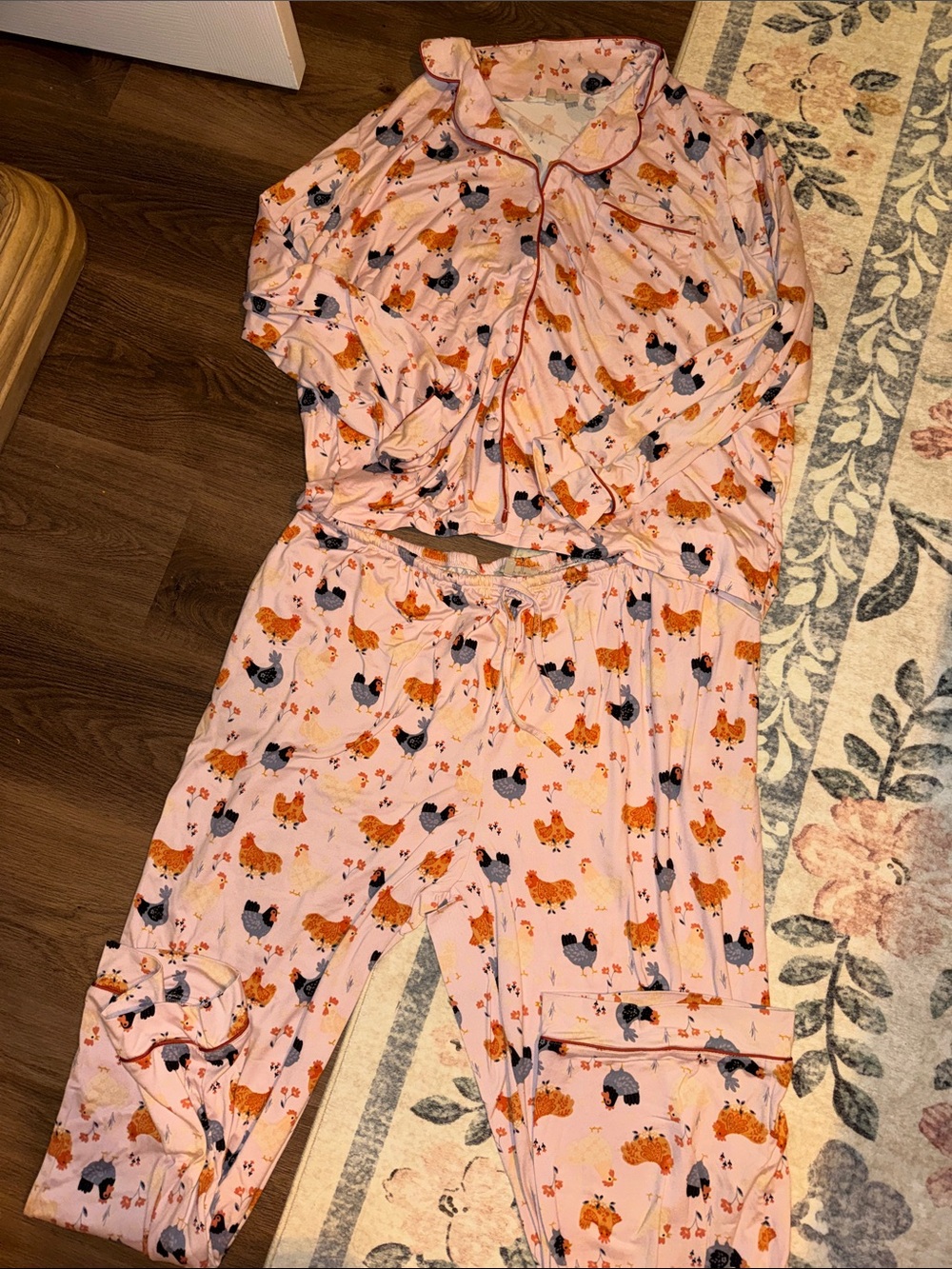 Soft Chicken Print Pajama Set